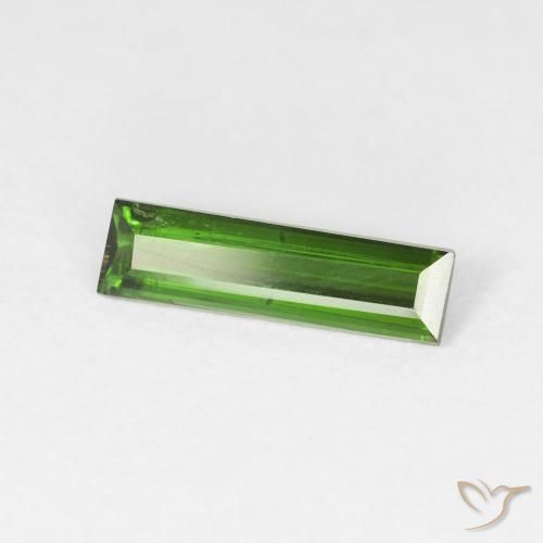 Tormalina Verde scuro naturale da 0.92 ct, Taglio a baguette, VS