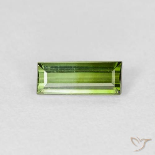 0.65ct Naturale Verde caldo Tormalina, Taglio a baguette, VVS-VS