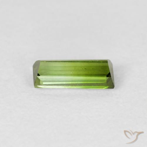 Tormalina Verde caldo naturale da 0.65 ct, Taglio a baguette, VVS-VS