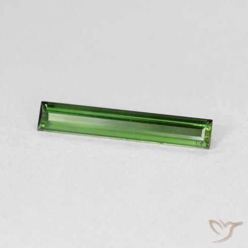 Tormalina Verde terroso naturale da 0.83 ct, Taglio a baguette, VVS-VS