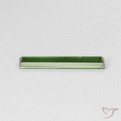 Tormalina Verde terroso naturale da 0.83 ct, Taglio a baguette, VVS-VS