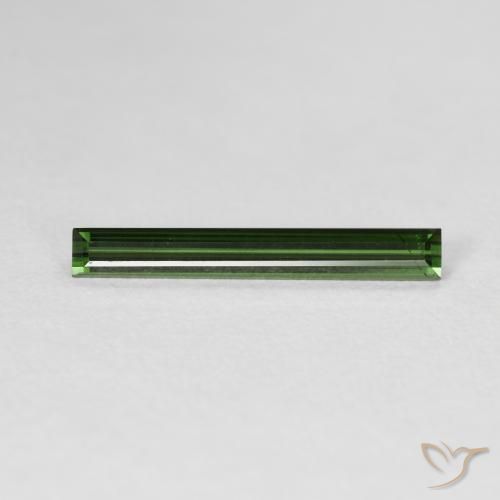 Tormalina Verde terroso naturale da 1.14 ct, Taglio a baguette, VVS-VS