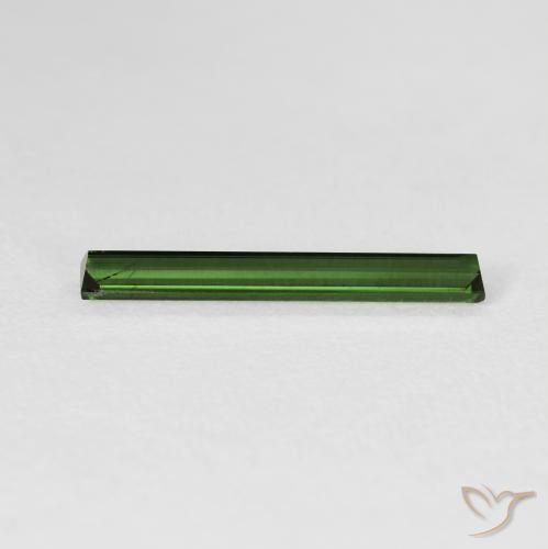 Tormalina Verde terroso naturale da 1.14 ct, Taglio a baguette, VVS-VS