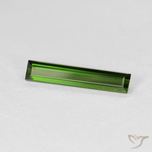 Tormalina Verde terroso naturale da 1.18 ct, Taglio a baguette, VVS-VS
