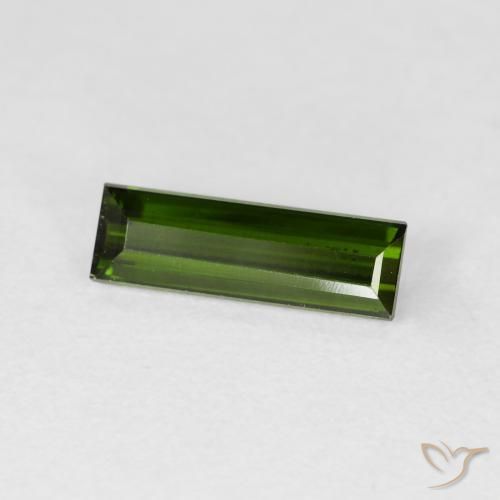 Tormalina Verde foresta naturale da 1.28 ct, Taglio a baguette, VVS-VS