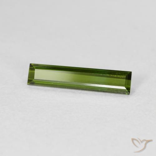 Tormalina Verde medio naturale da 0.69 ct, Taglio a baguette, VVS-VS