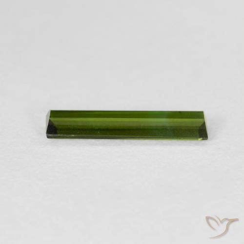 Tormalina Verde medio naturale da 0.69 ct, Taglio a baguette, VVS-VS