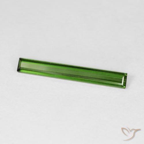 Tormalina Verde scuro naturale da 0.81 ct, Taglio a baguette, VVS-VS