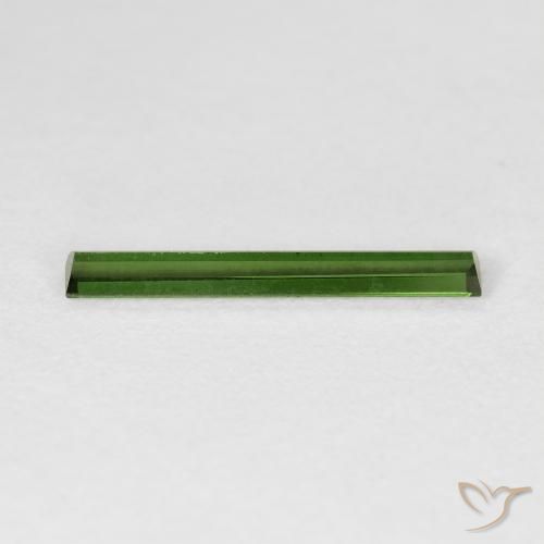 Tormalina Verde scuro naturale da 0.81 ct, Taglio a baguette, VVS-VS
