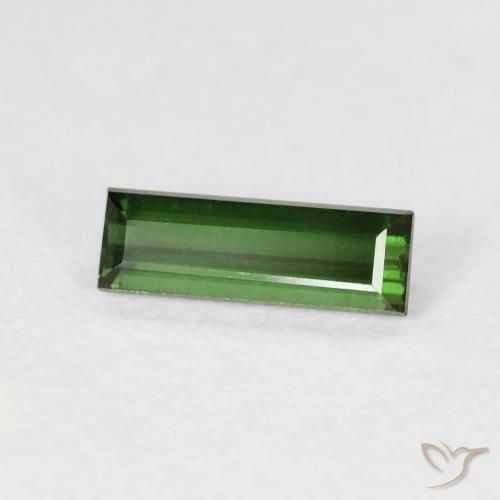 Tormalina Verde scuro naturale da 0.79 ct, Taglio a baguette, VVS-VS