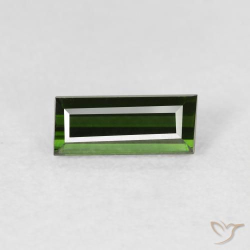 0.87ct Naturale Verde terroso Tormalina, Taglio a baguette, VVS