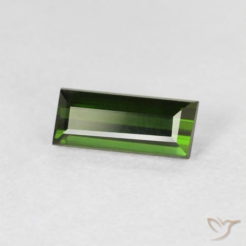Tormalina Verde terroso naturale da 0.87 ct, Taglio a baguette, VVS