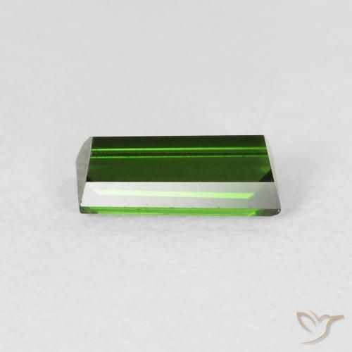 Tormalina Verde terroso naturale da 0.87 ct, Taglio a baguette, VVS