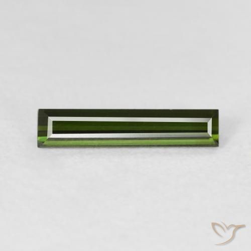 0.94ct Naturale Verde giallastro Tormalina, Taglio a baguette, VVS