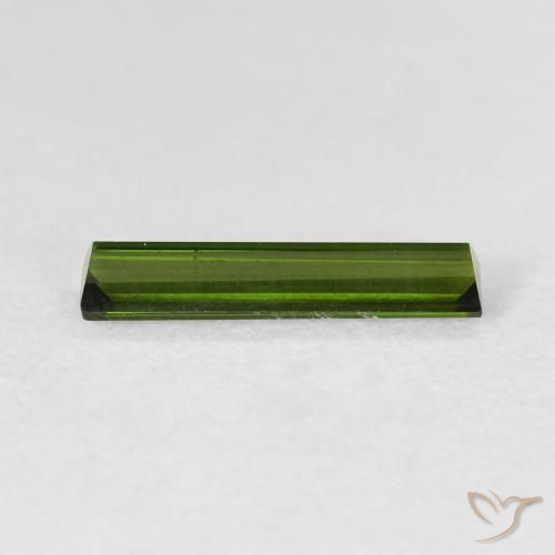 Tormalina Verde giallastro naturale da 0.94 ct, Taglio a baguette, VVS