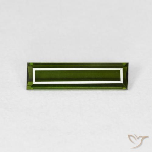 0.83ct Naturale Verde terroso Tormalina, Taglio a baguette, VVS