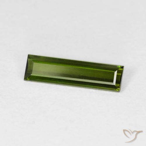 Tormalina Verde terroso naturale da 0.83 ct, Taglio a baguette, VVS