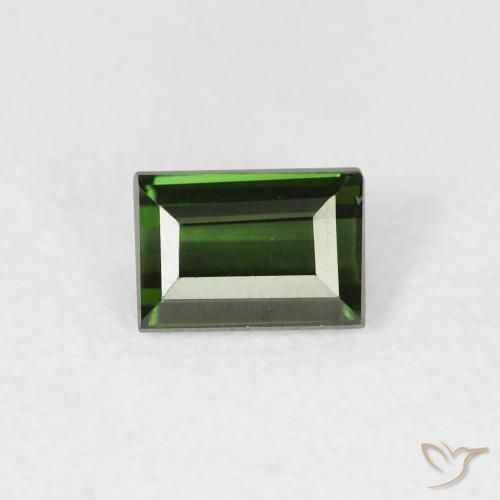 0.59ct Naturale Verde foresta Tormalina, Taglio a baguette, VVS