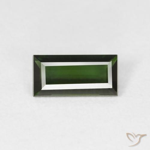 Tormalina Verde scuro naturale da 1.06 ct, Taglio a baguette, VVS