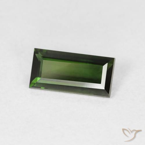Tormalina Verde scuro naturale da 1.06 ct, Taglio a baguette, VVS