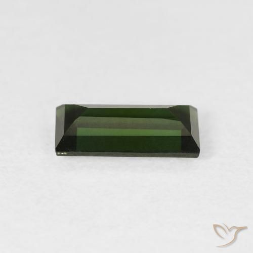 Tormalina Verde scuro naturale da 1.06 ct, Taglio a baguette, VVS