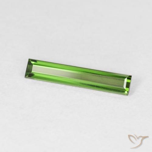 0.72ct Naturale Verde scuro Tormalina, Taglio a baguette, VVS