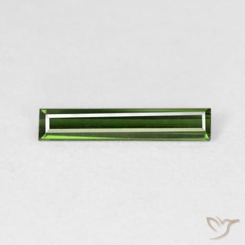 Tormalina Verde scuro naturale da 0.72 ct, Taglio a baguette, VVS