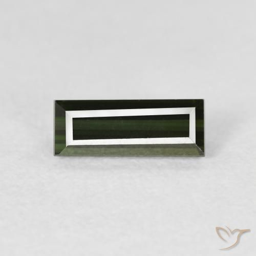 0.84ct Naturale Verde terroso Tormalina, Taglio a baguette, VVS