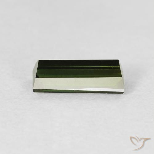 Tormalina Verde terroso naturale da 0.84 ct, Taglio a baguette, VVS