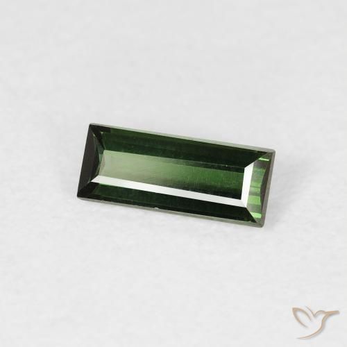 Tormalina Verde scuro naturale da 0.35 ct, Taglio a baguette, VVS