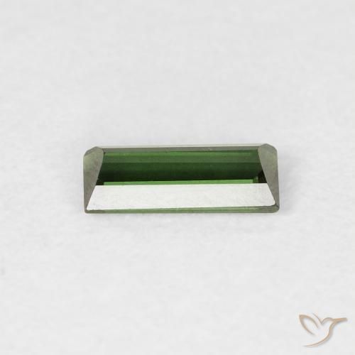 Tormalina Verde scuro naturale da 0.35 ct, Taglio a baguette, VVS