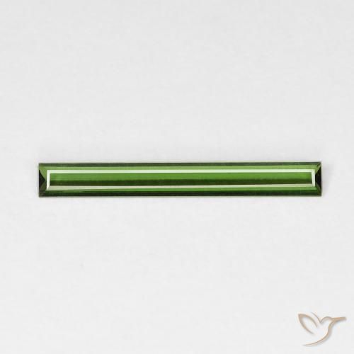 0.50ct Naturale Verde terroso Tormalina, Taglio a baguette, VVS