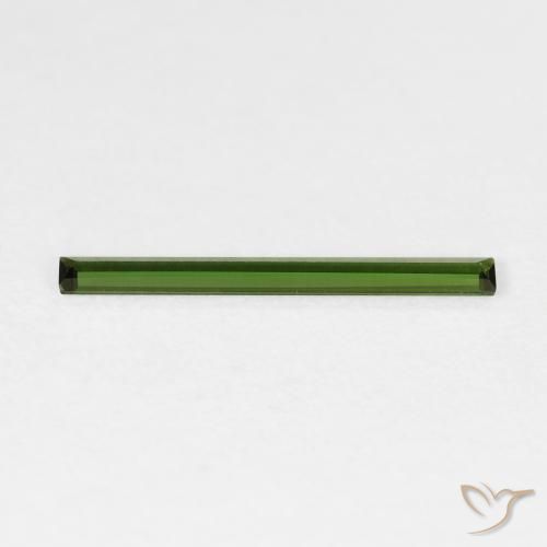Tormalina Verde terroso naturale da 0.50 ct, Taglio a baguette, VVS
