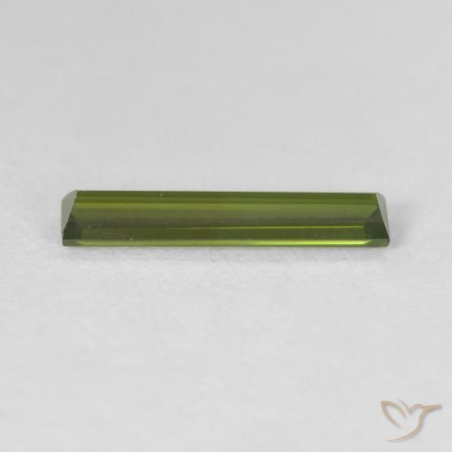 Tormalina Verde terroso naturale da 0.95 ct, Taglio a baguette, VVS