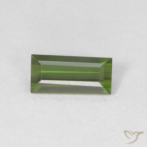 0.52ct Naturale Verde scuro Tormalina, Taglio a baguette, VVS