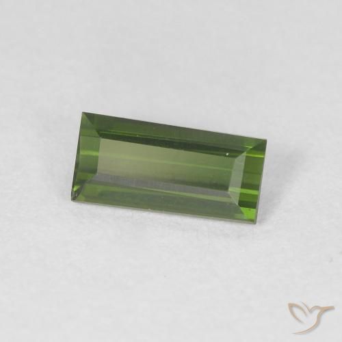 Tormalina Verde scuro naturale da 0.52 ct, Taglio a baguette, VVS
