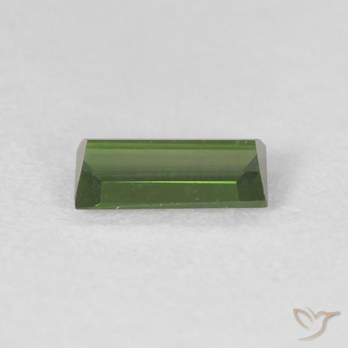 Tormalina Verde scuro naturale da 0.52 ct, Taglio a baguette, VVS