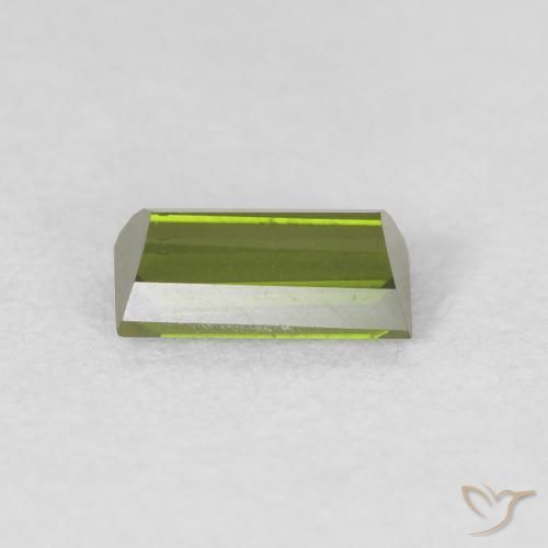 Tormalina Verde scuro naturale da 0.43 ct, Taglio a baguette, VVS