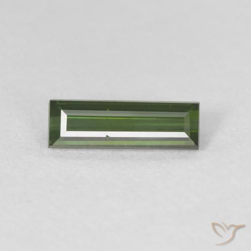 0.72ct Naturale Verde scuro Tormalina, Taglio a baguette, VVS
