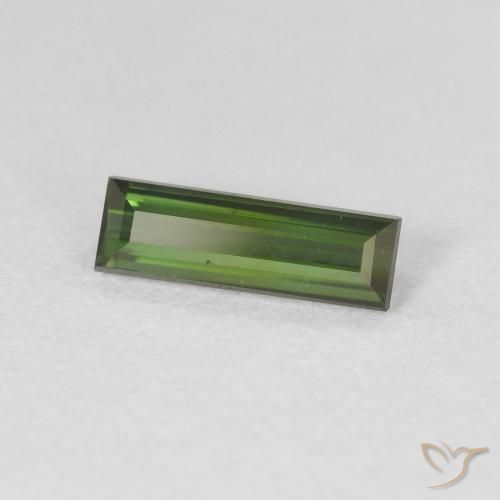 Tormalina Verde scuro naturale da 0.72 ct, Taglio a baguette, VVS