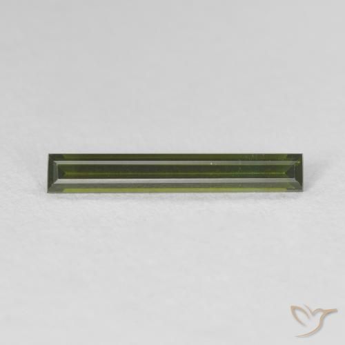 0.62ct Naturale Verde terroso Tormalina, Taglio a baguette, VVS