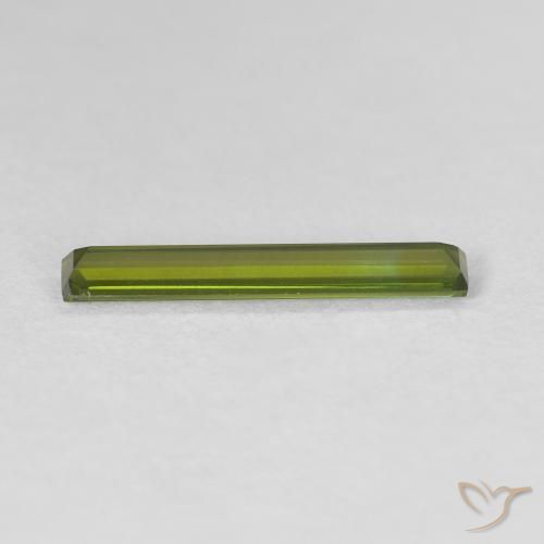 Tormalina Verde terroso naturale da 0.62 ct, Taglio a baguette, VVS