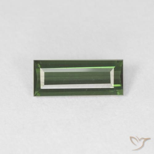 0.76ct Naturale Verde medio Tormalina, Taglio a baguette, VVS