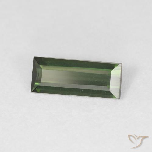 Tormalina Verde medio naturale da 0.76 ct, Taglio a baguette, VVS