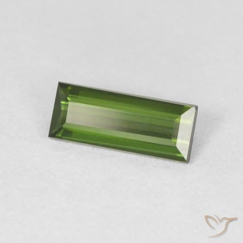 Tormalina Verde medio naturale da 0.60 ct, Taglio a baguette, VVS