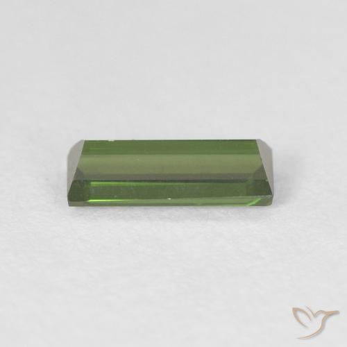 Tormalina Verde medio naturale da 0.60 ct, Taglio a baguette, VVS