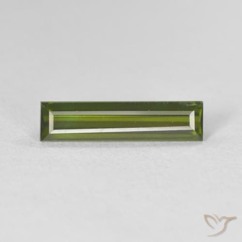 1.00ct Naturale Verde terroso Tormalina, Taglio a baguette, VVS