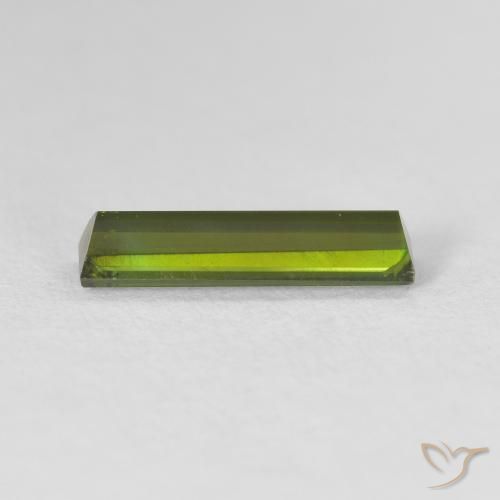 Tormalina Verde terroso naturale da 1.00 ct, Taglio a baguette, VVS