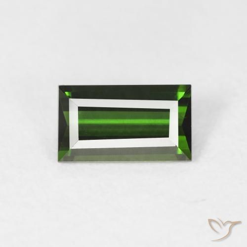 0.82ct Naturale Verde terroso Tormalina, Taglio a baguette, VVS