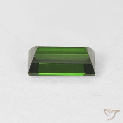 Tormalina Verde terroso naturale da 0.82 ct, Taglio a baguette, VVS